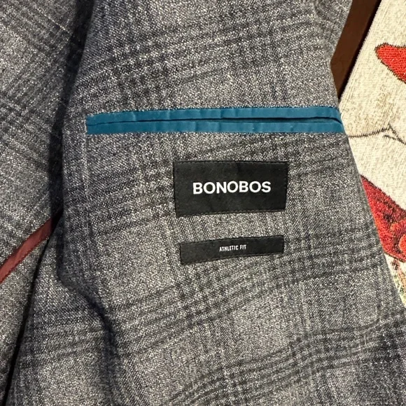 Bonobos Charcoal Checkered Men's Blazer - Picture 2 of 3